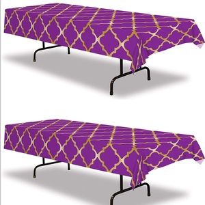🆕Purple & gold lattice tablecloth Arabian nights